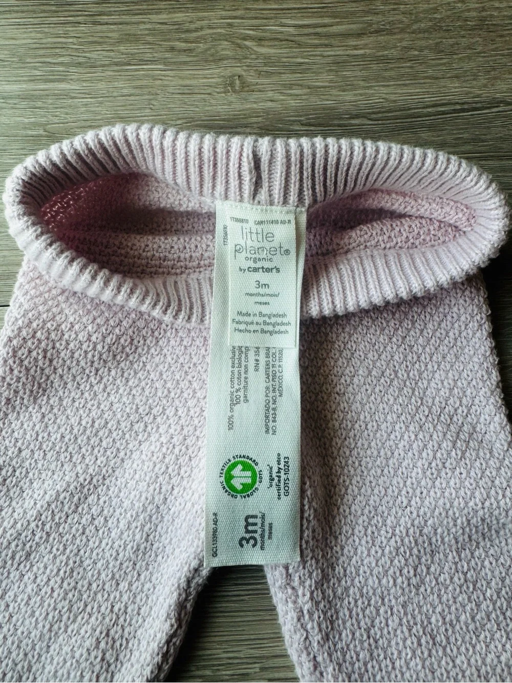 Carter's Little Planet Knit Baby Pants - Pale Pink